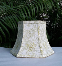 Green and White Floral Lampshade, Vervain Fabric