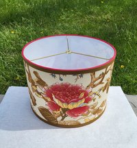 Floral Lampshade Linen Drum Lamp Shade
