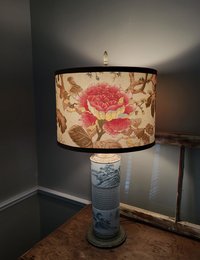 Floral Lampshade Linen Drum Lamp Shade
