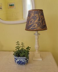 Blue Gold Paper Lampshade Clip On Table Lamp