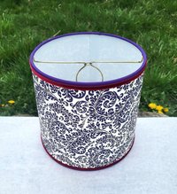 Purple Gold Lampshade, Red Trim Clip On Lamp Shade Italian Florentine Paper