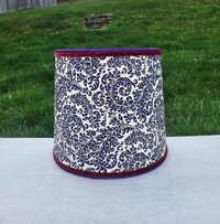 Purple Gold Lampshade, Red Trim Clip On Lamp Shade Italian Florentine Paper