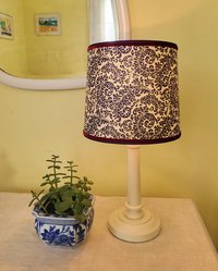 Purple Gold Lampshade, Red Trim Clip On Lamp Shade Italian Florentine Paper