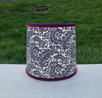 Purple Gold Lampshade, Red Trim Clip On Lamp Shade Italian Florentine Paper