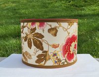 Floral Lampshade Linen Drum Lamp Shade