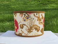 Floral Lampshade Linen Drum Lamp Shade