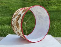 Floral Lampshade Linen Drum Lamp Shade