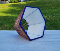 Small Marbled Paper Lampshade, Clip On, Hexagon, Velvet Trim