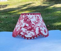 Bird Floral Red Cream Scallop Lampshade