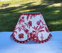 Bird Floral Red Cream Scallop Lampshade
