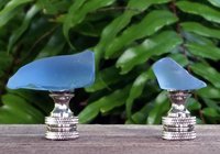 Blue Glass Rock Lamp Finial