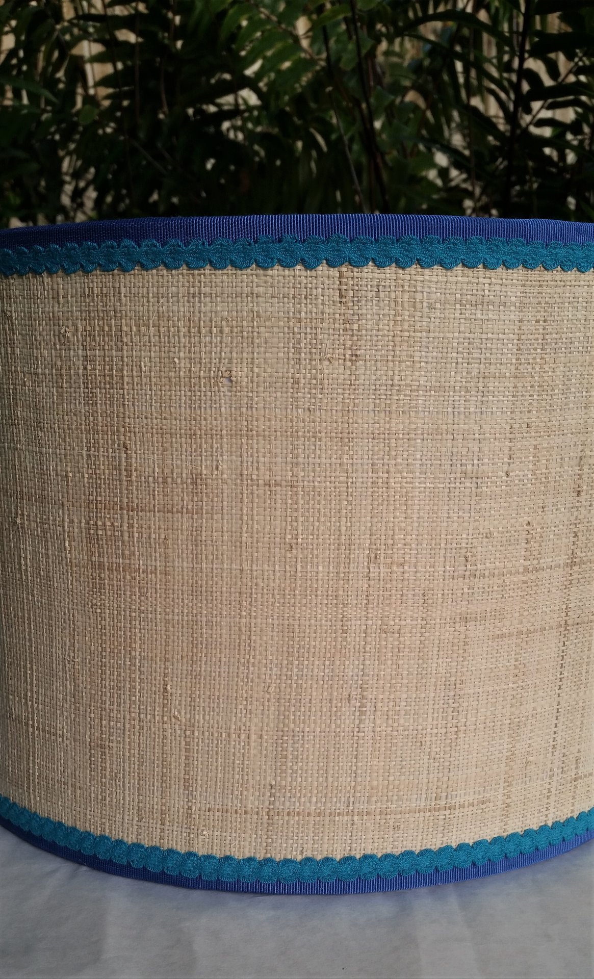 Raffia Cloth Lampshade, Lilly Cha Cha Fabric Lined