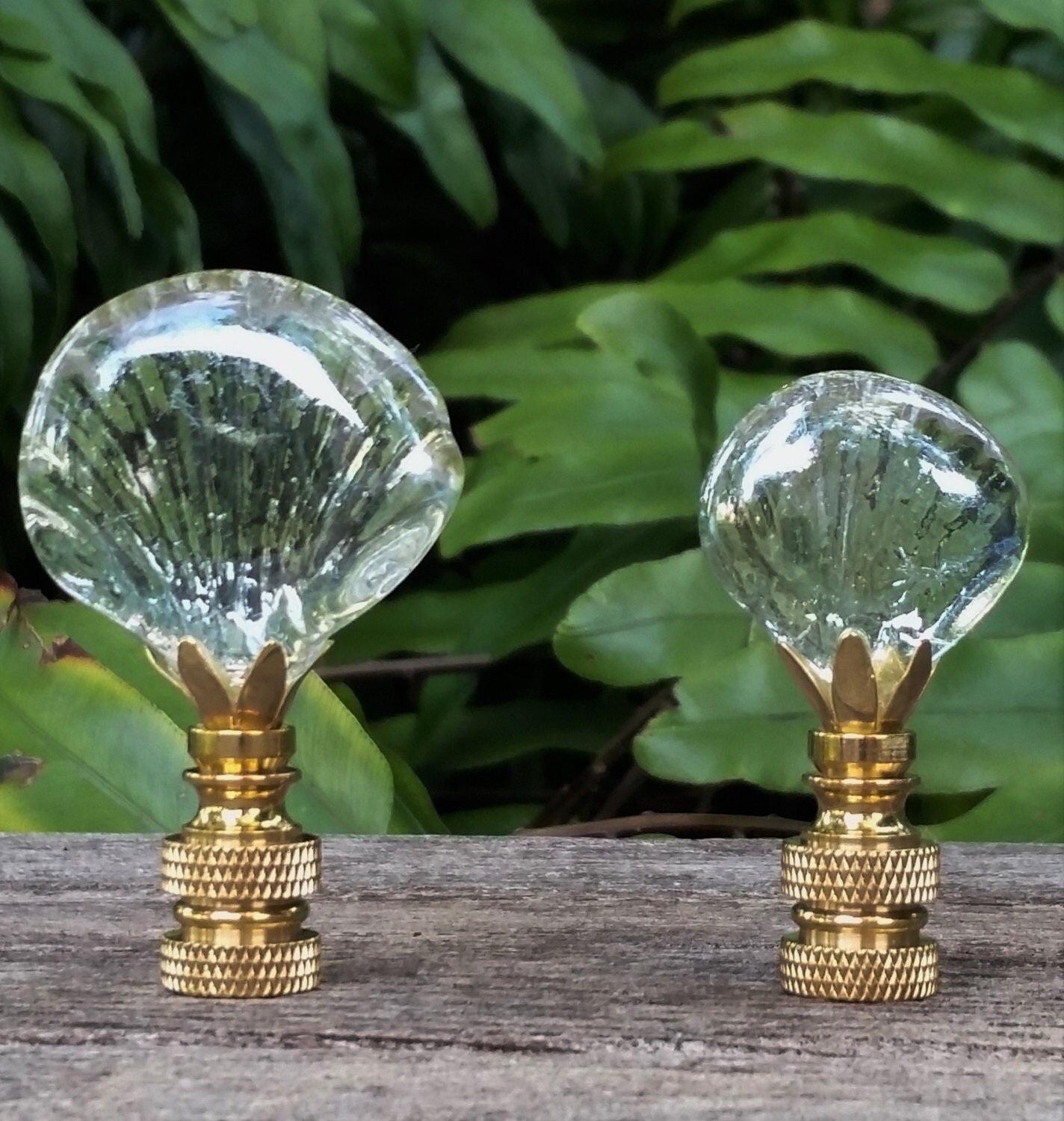 Clear Glass Seashell Lamp Finial