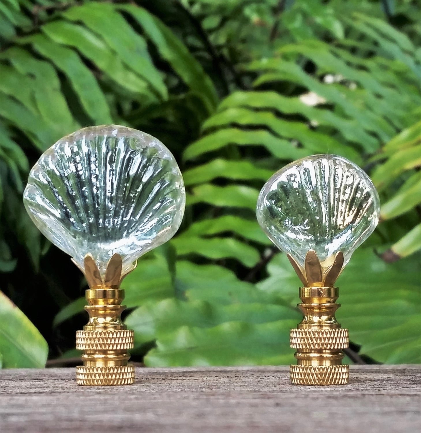 Clear Glass Seashell Lamp Finial