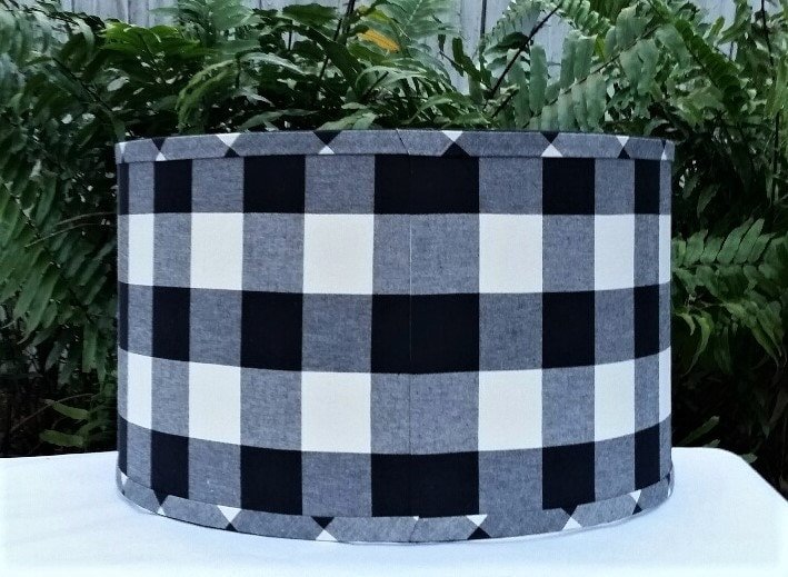 Pendant Lamp Shade, Black and White Check Lamp Shade