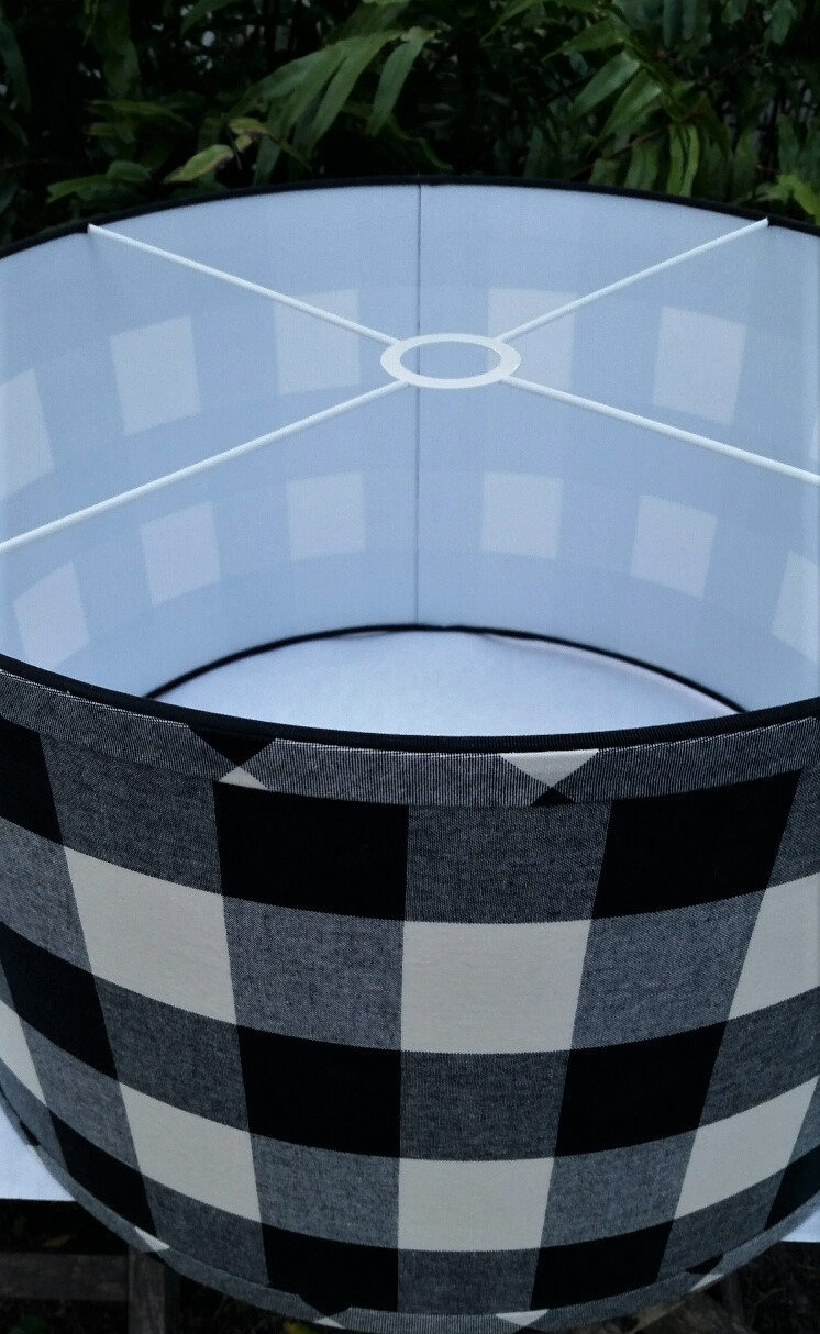 Pendant Lamp Shade, Black and White Check Lamp Shade