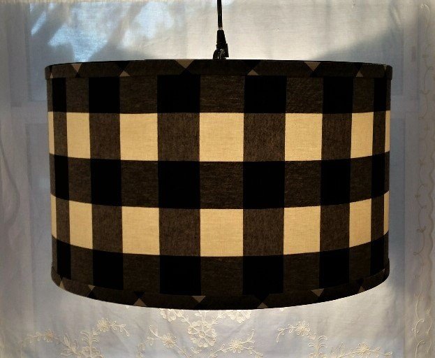 Pendant Lamp Shade, Black and White Check Lamp Shade