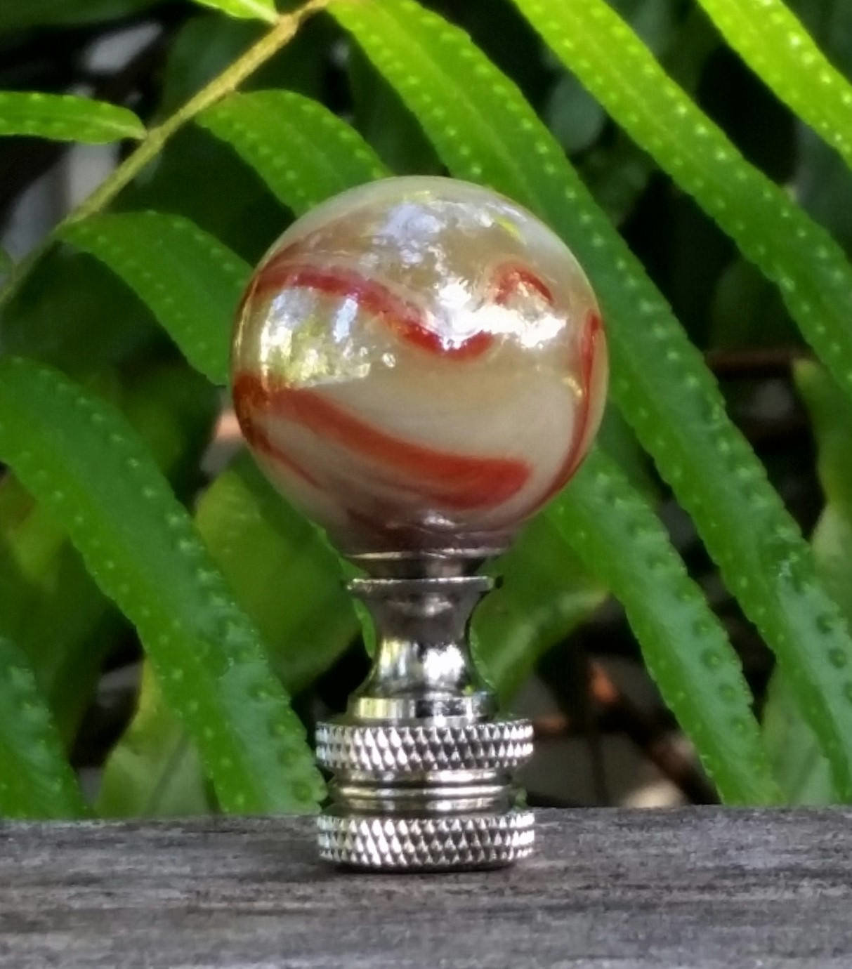 Lamp Finial, Beige Orange