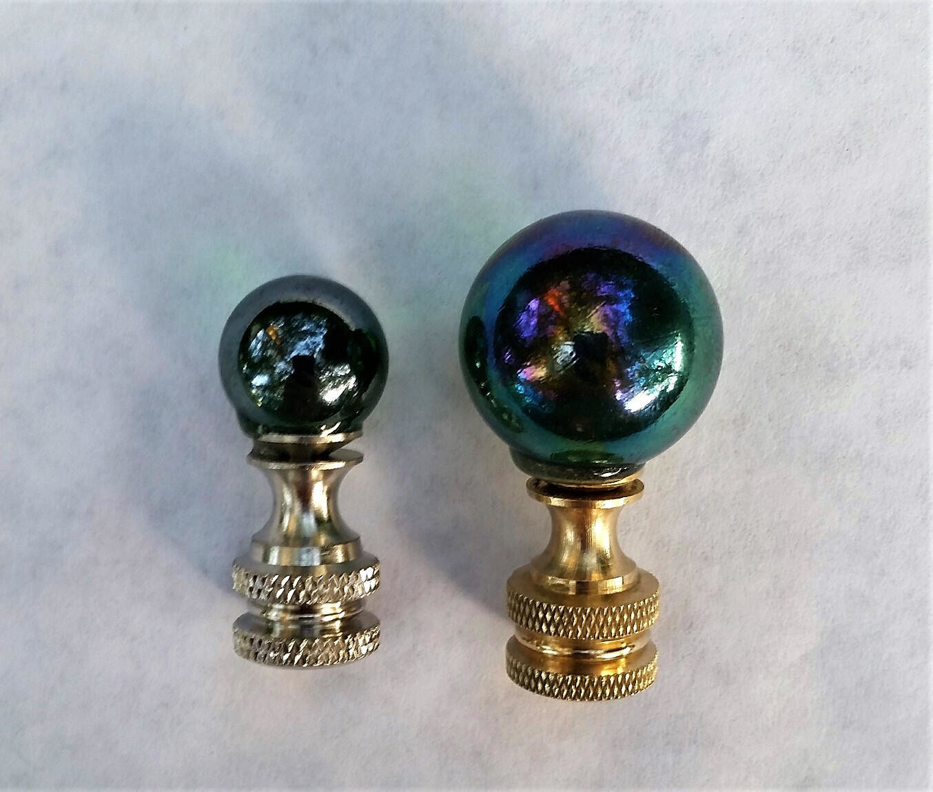 Emerald Green Lamp Finial, Iridescent