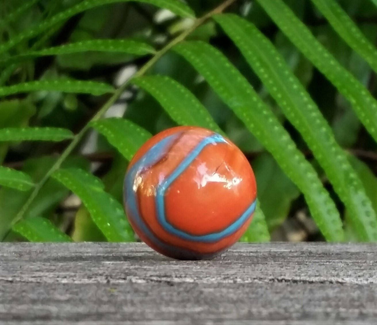 Lamp Finial, Orange, Blue