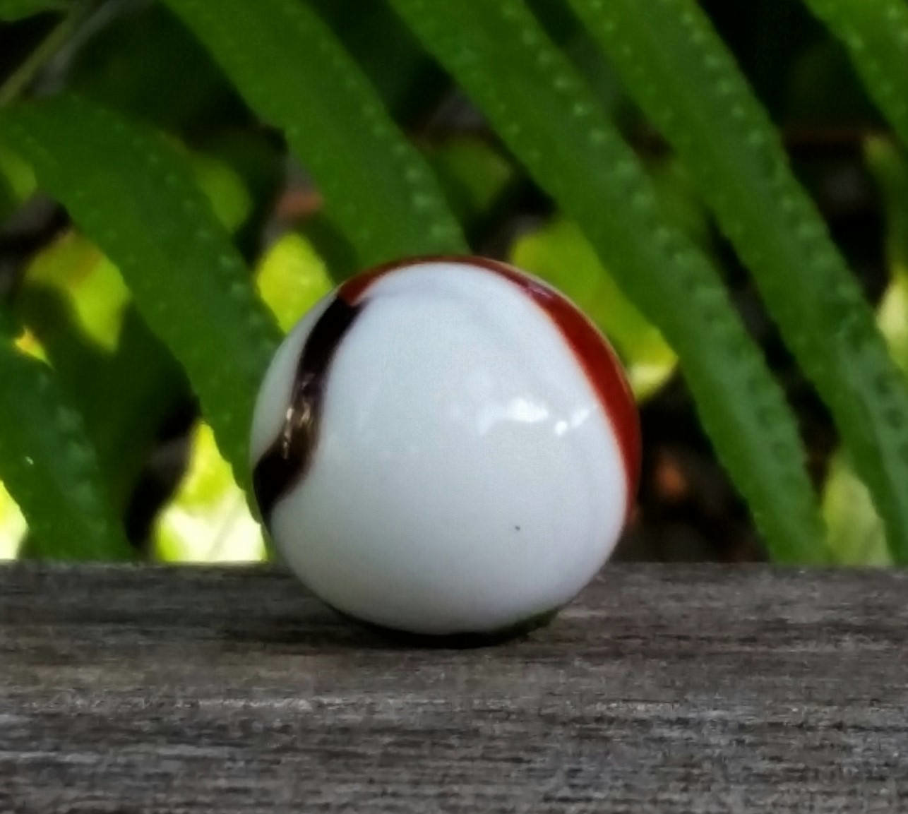 Lamp Finial, White, Black, Burnt Orange