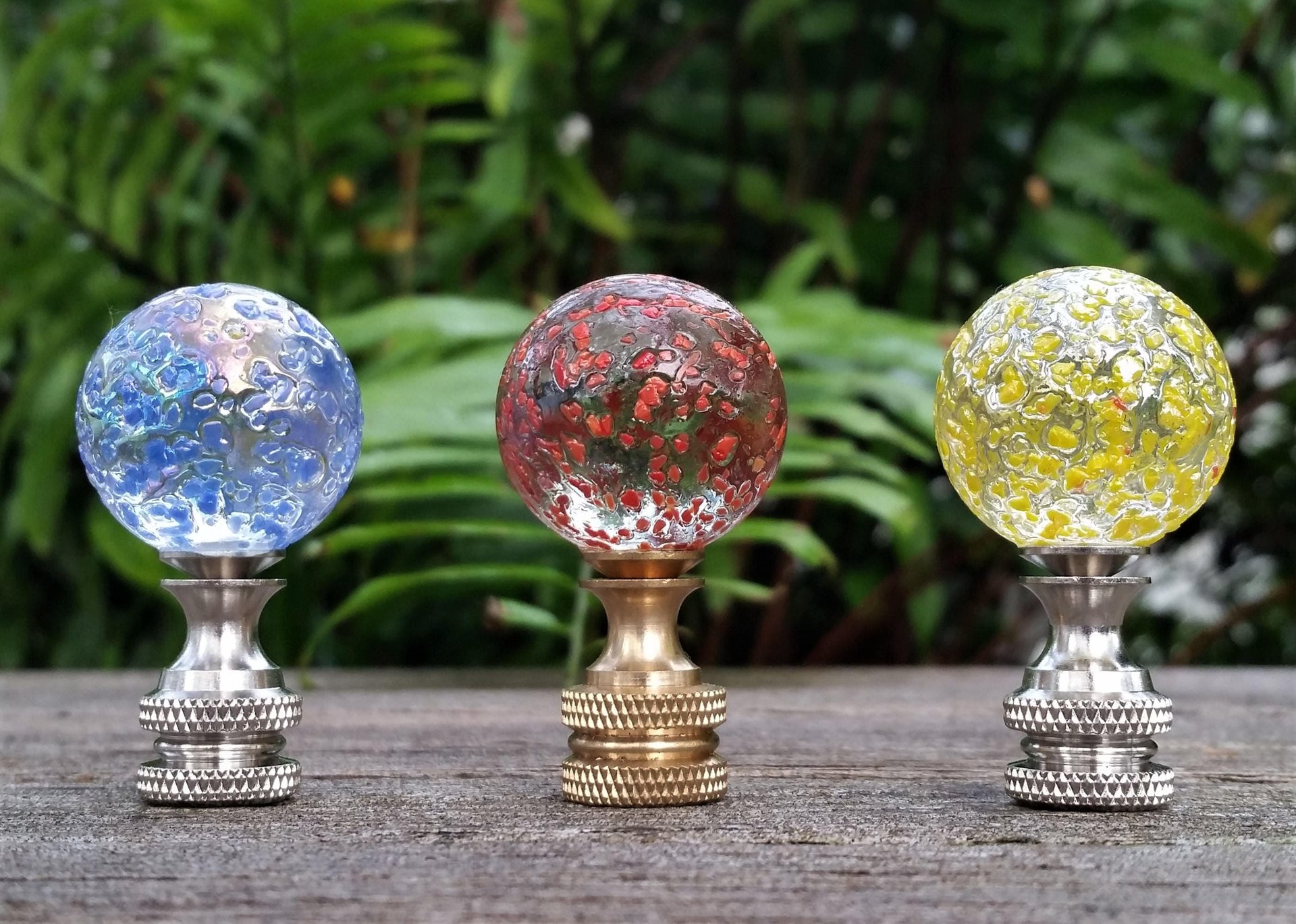 Lamp Finial, Red Yellow or Blue