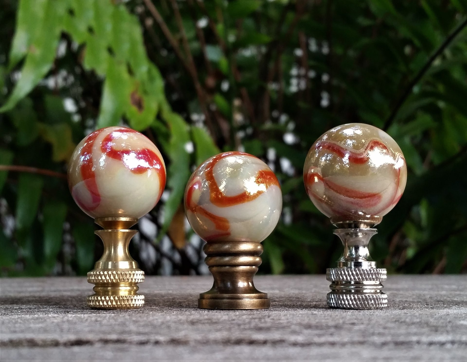 Lamp Finial, Beige Orange