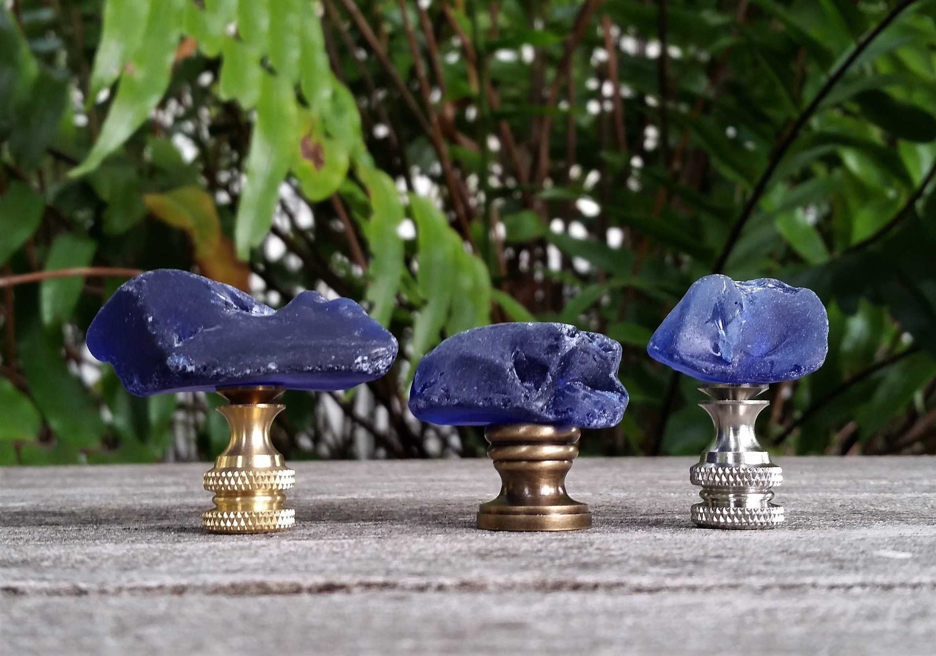 Cobalt Lamp Finial, Sea Glass