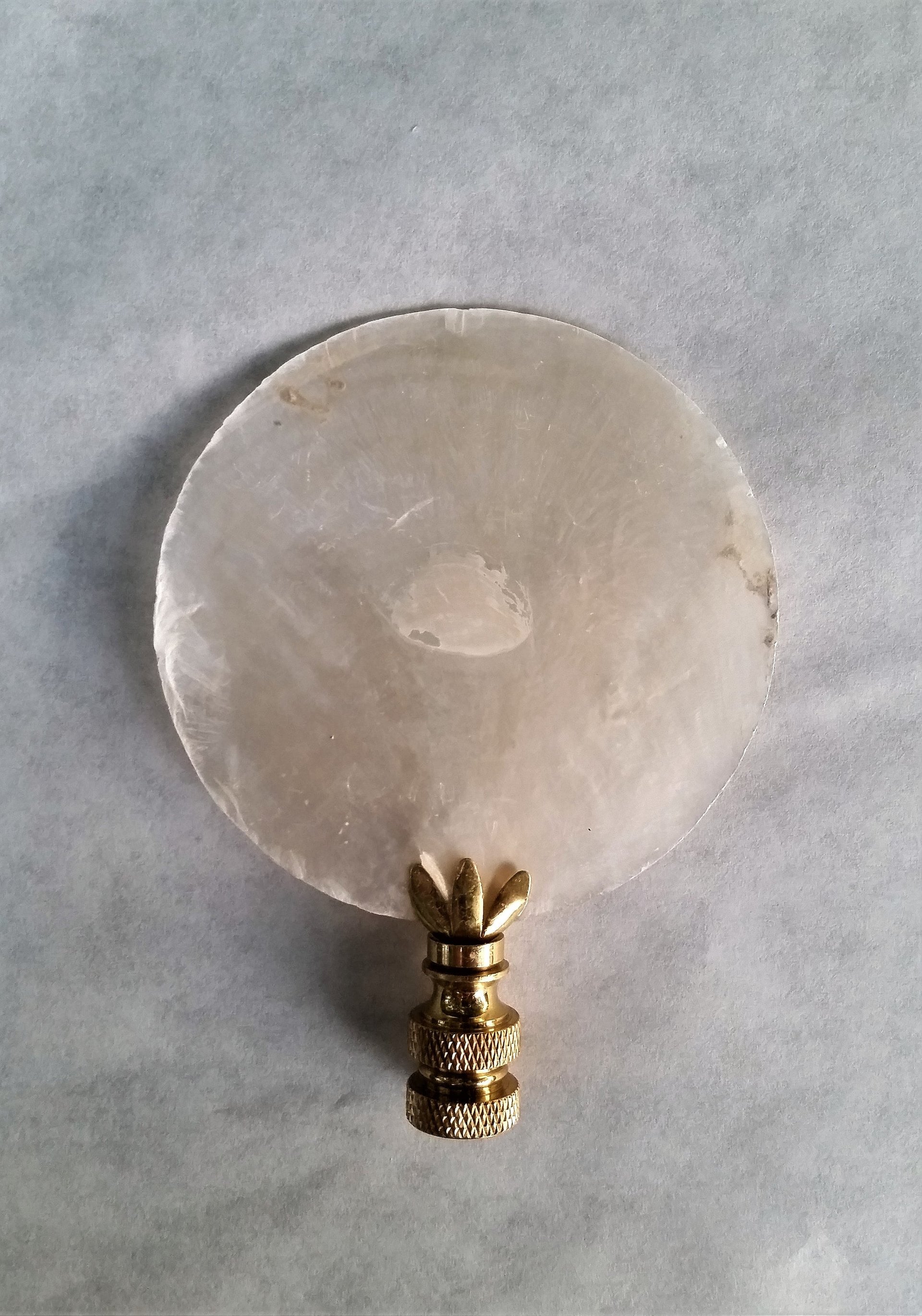 White Lamp Finial, Large Capiz Shell