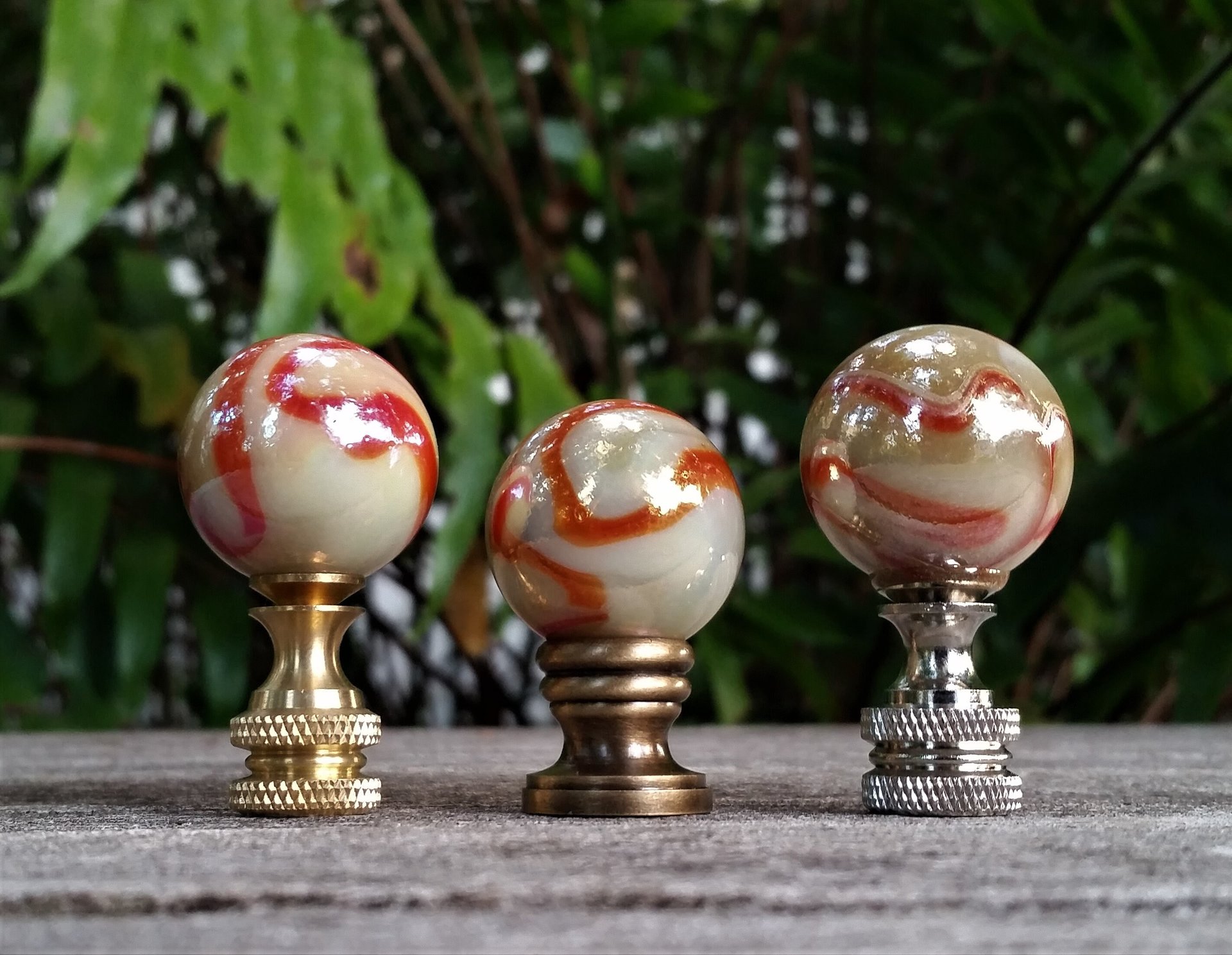 Lamp Finial, Beige Orange