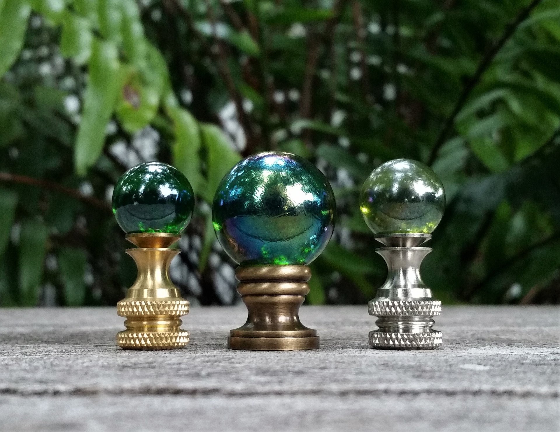 Emerald Green Lamp Finial, Iridescent