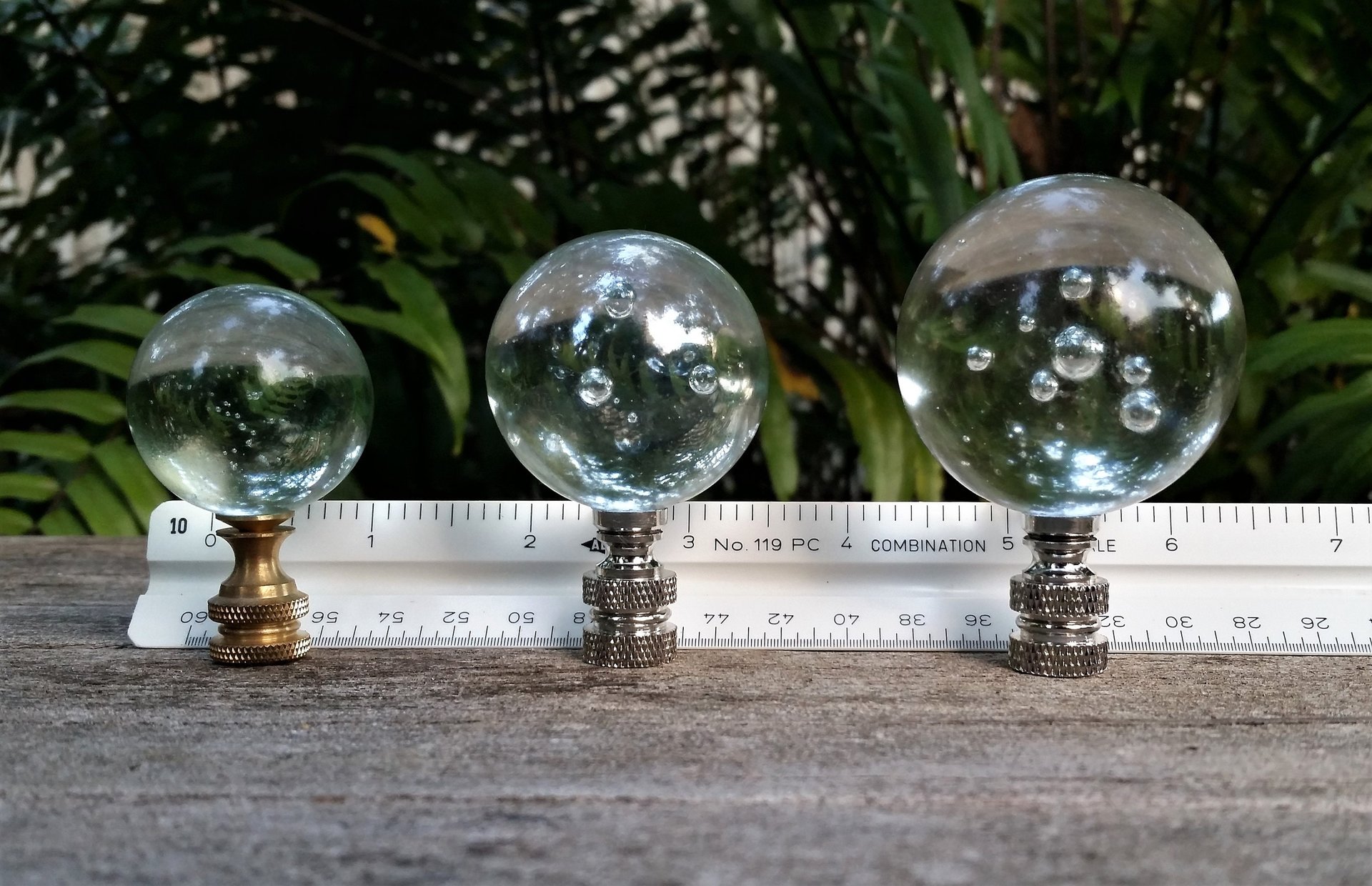 Large Iridescent Clear Lamp Finial Various Sizes