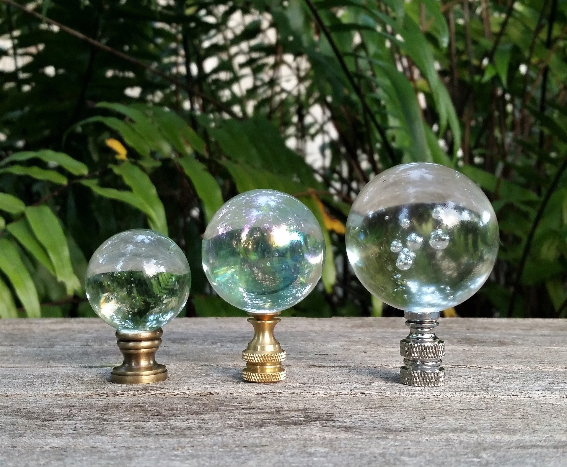 Large Iridescent Clear Lamp Finial Various Sizes