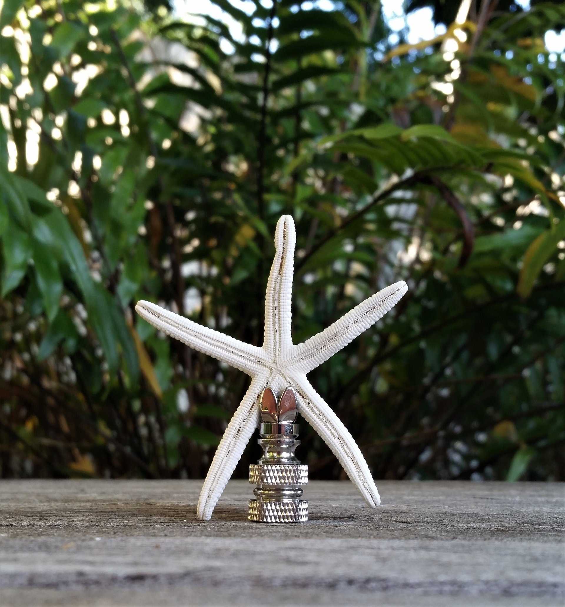 Lamp Finial, Starfish, Off White