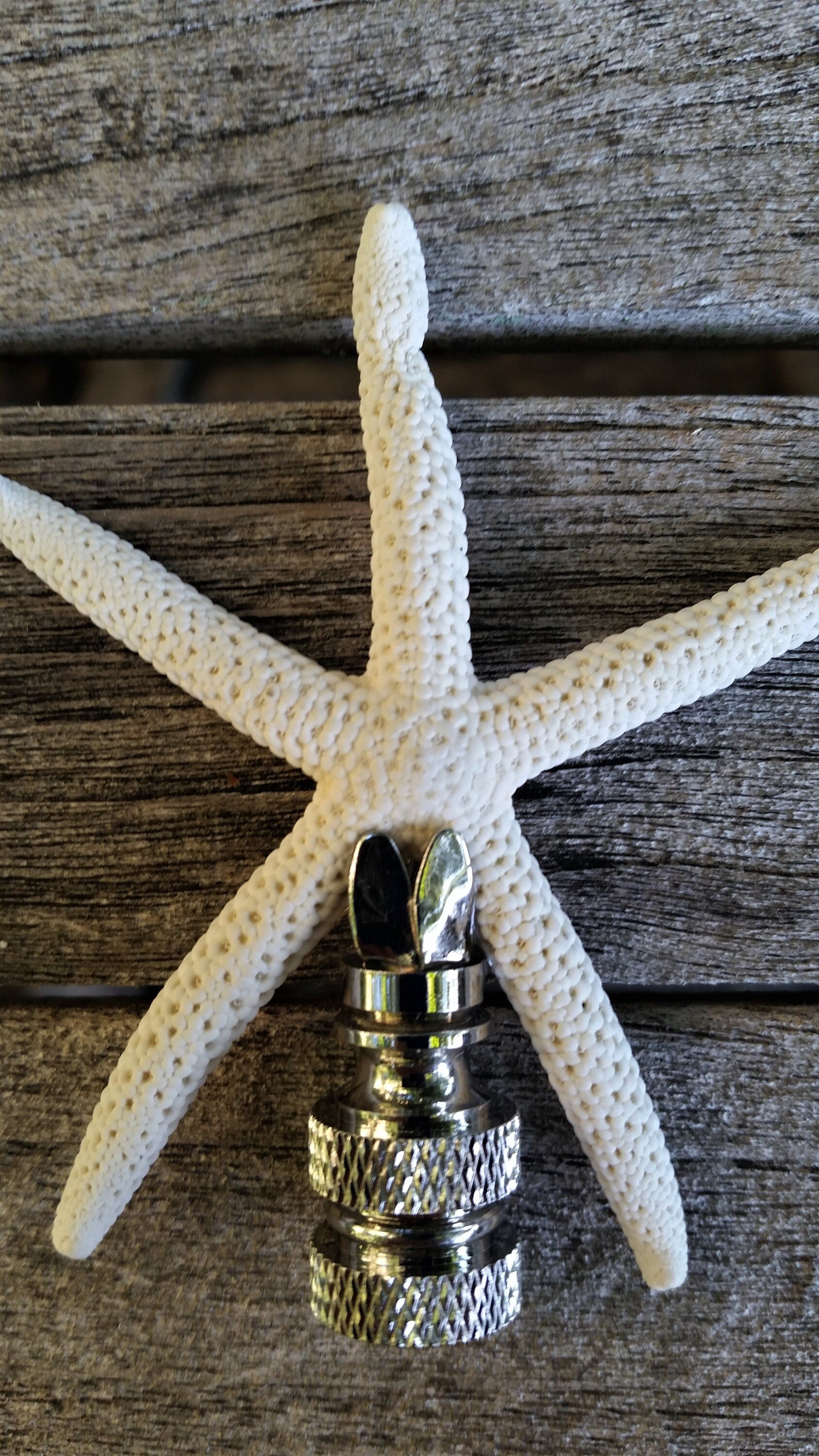 Lamp Finial, Starfish, Off White