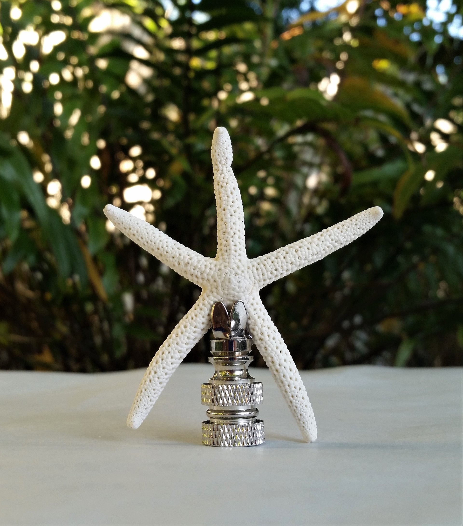 Lamp Finial, Starfish, Off White