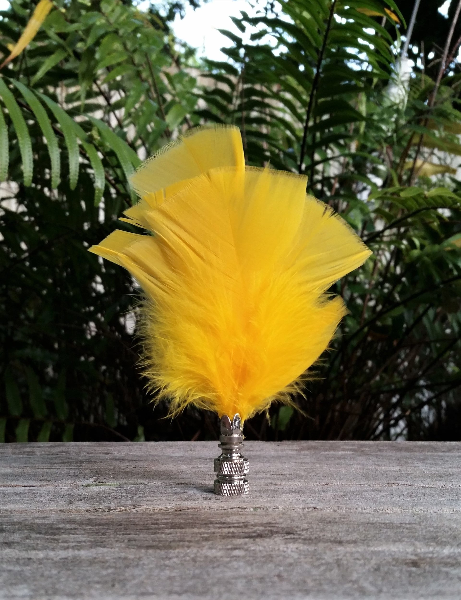 Feather Lamp Finial, Bright Yellow