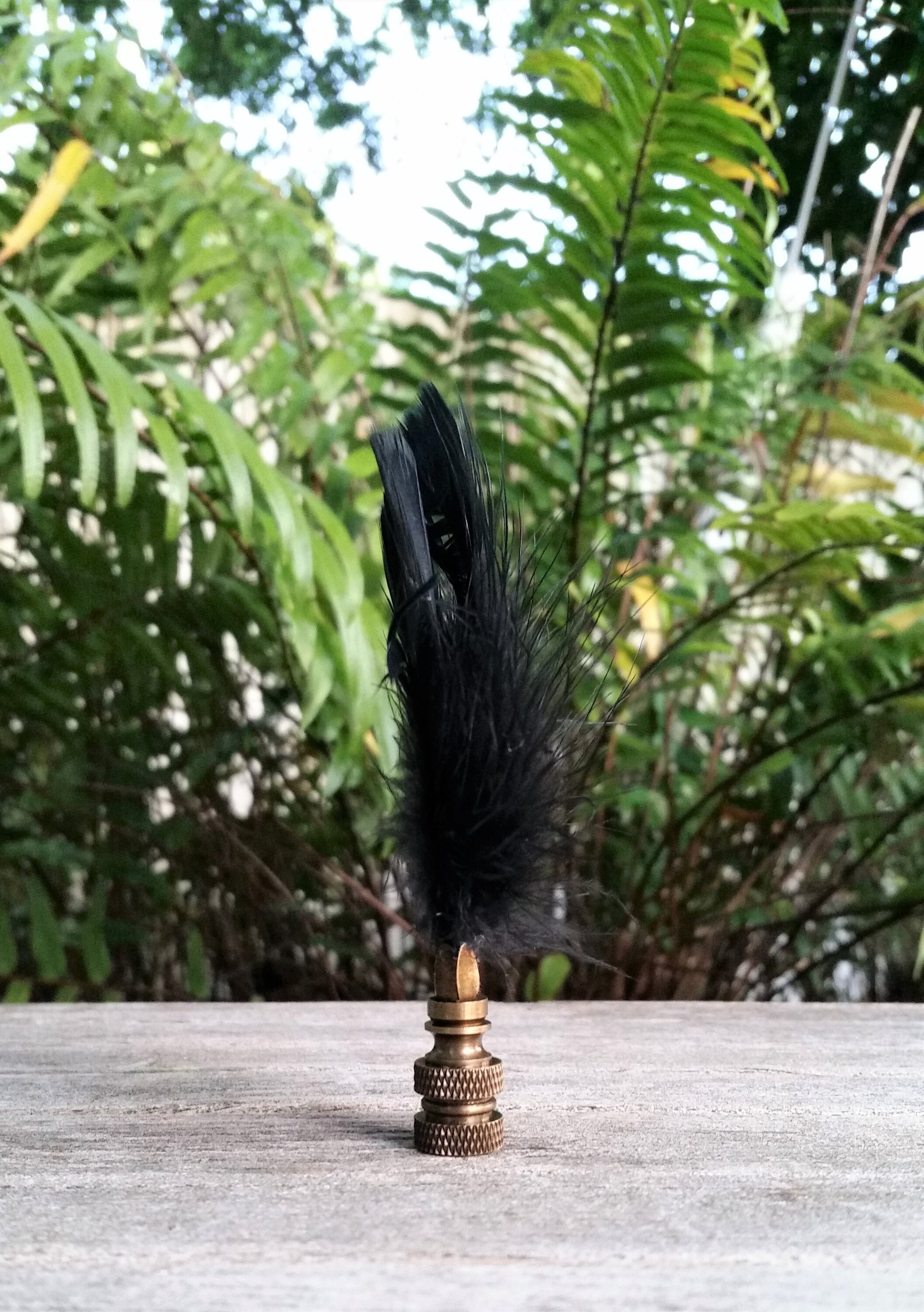 Feather Lamp Finial, Black