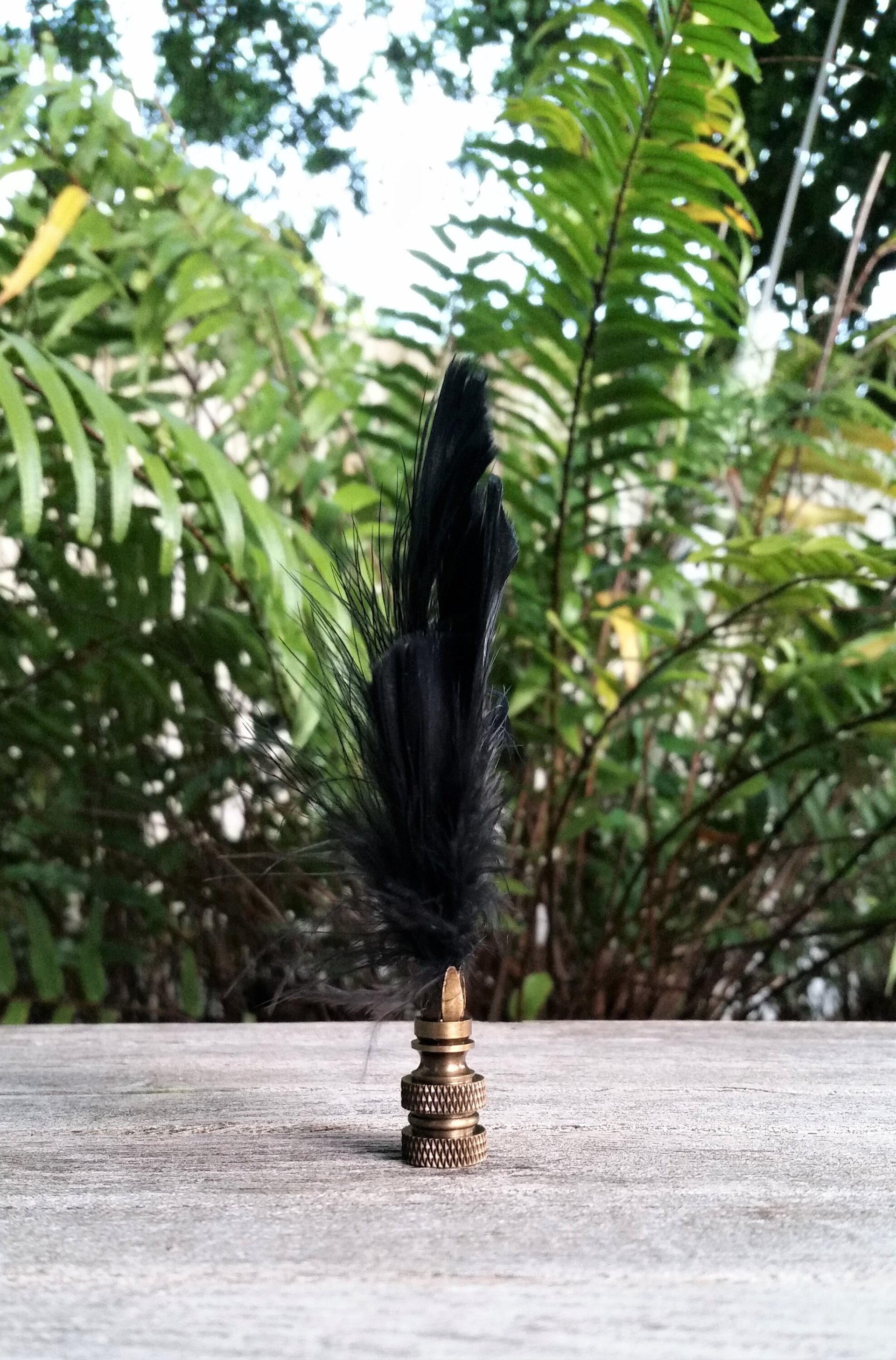 Feather Lamp Finial, Black