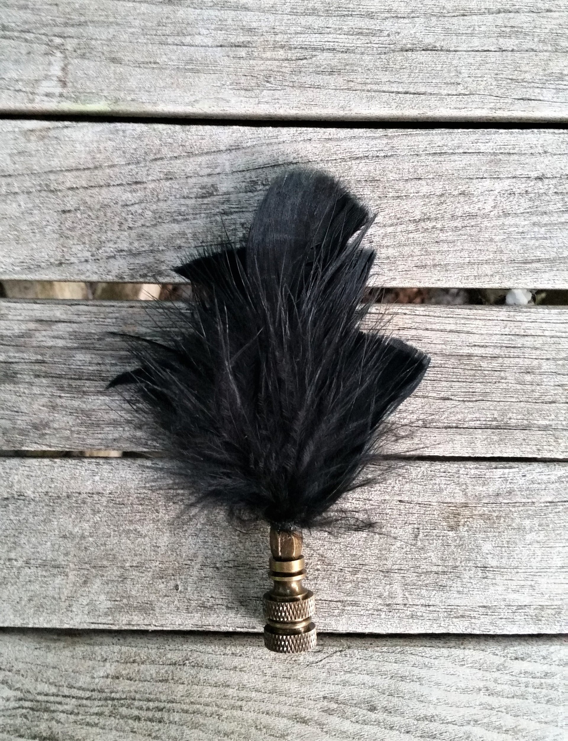 Feather Lamp Finial, Black