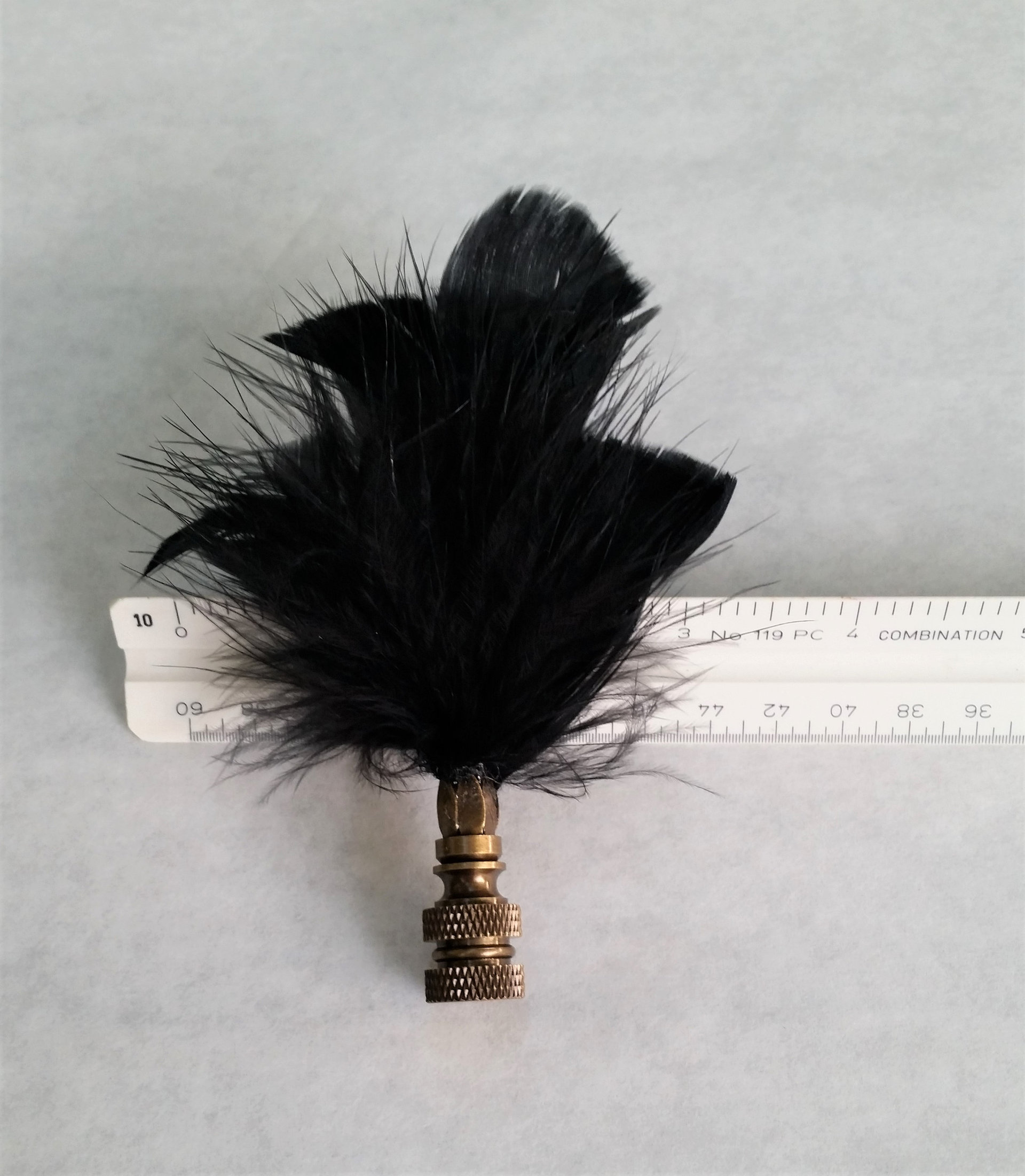 Feather Lamp Finial, Black