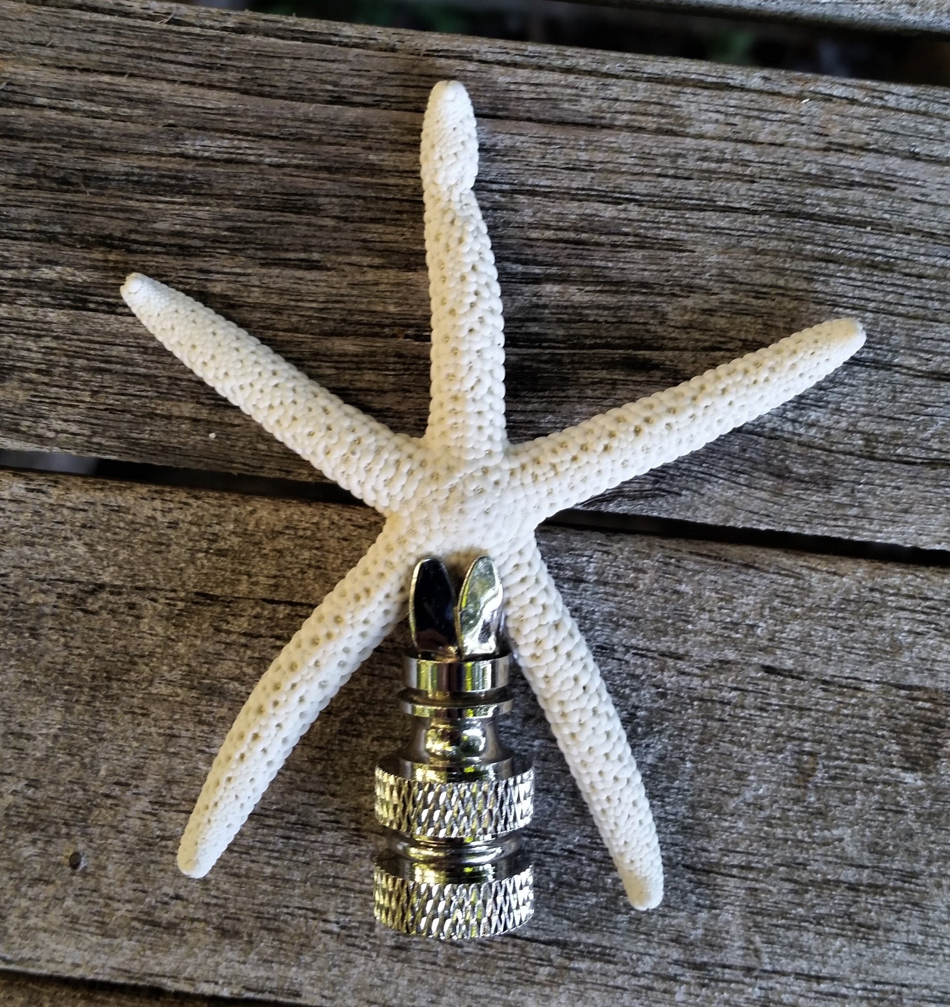 Lamp Finial, Starfish, Off White
