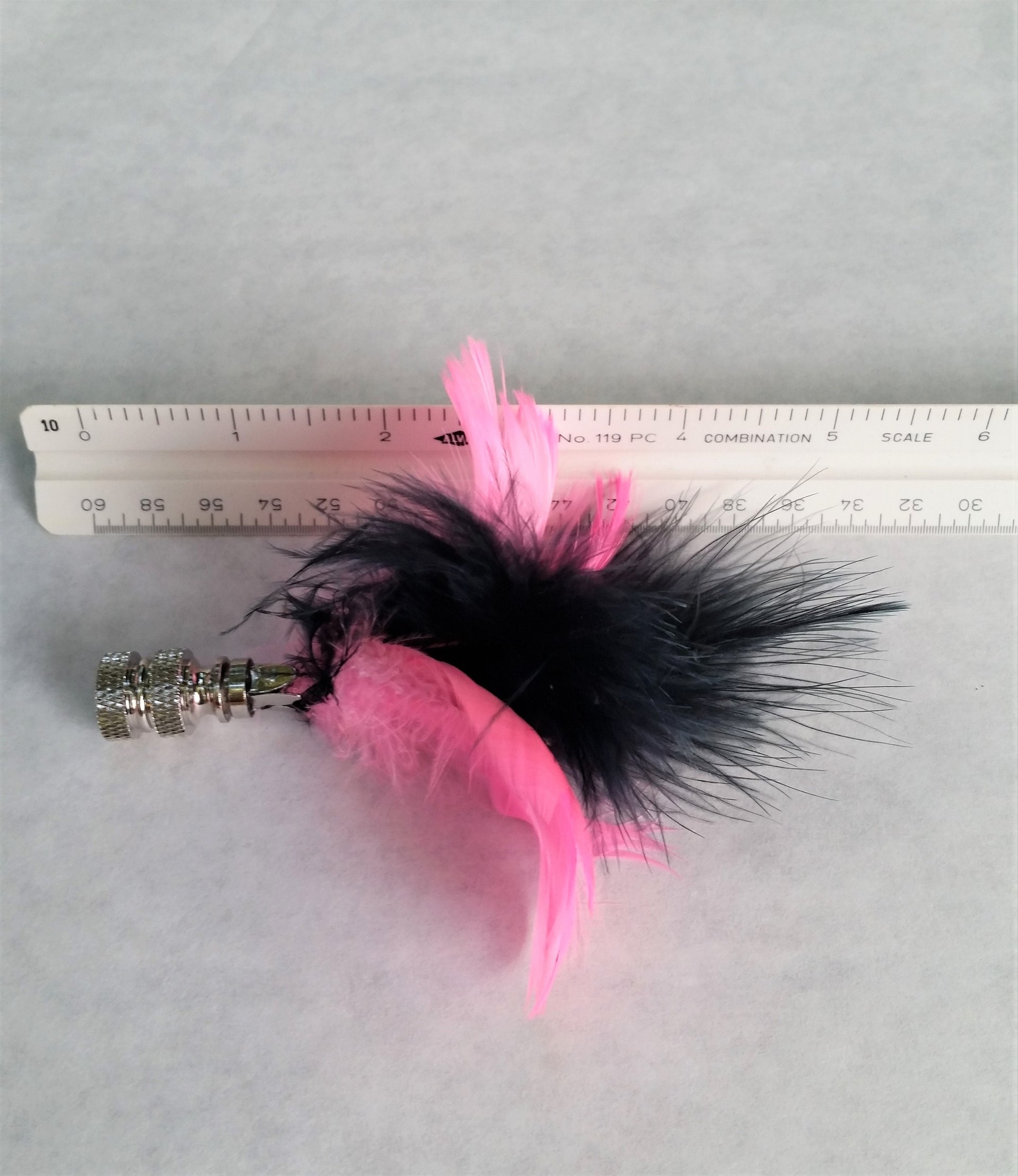 Feather Lamp Finial, Hot Pink and Indigo Blue