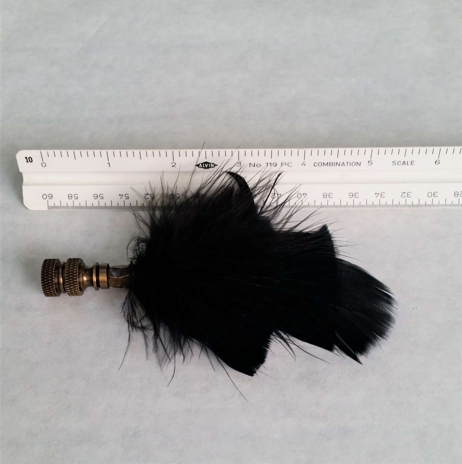 Feather Lamp Finial, Black