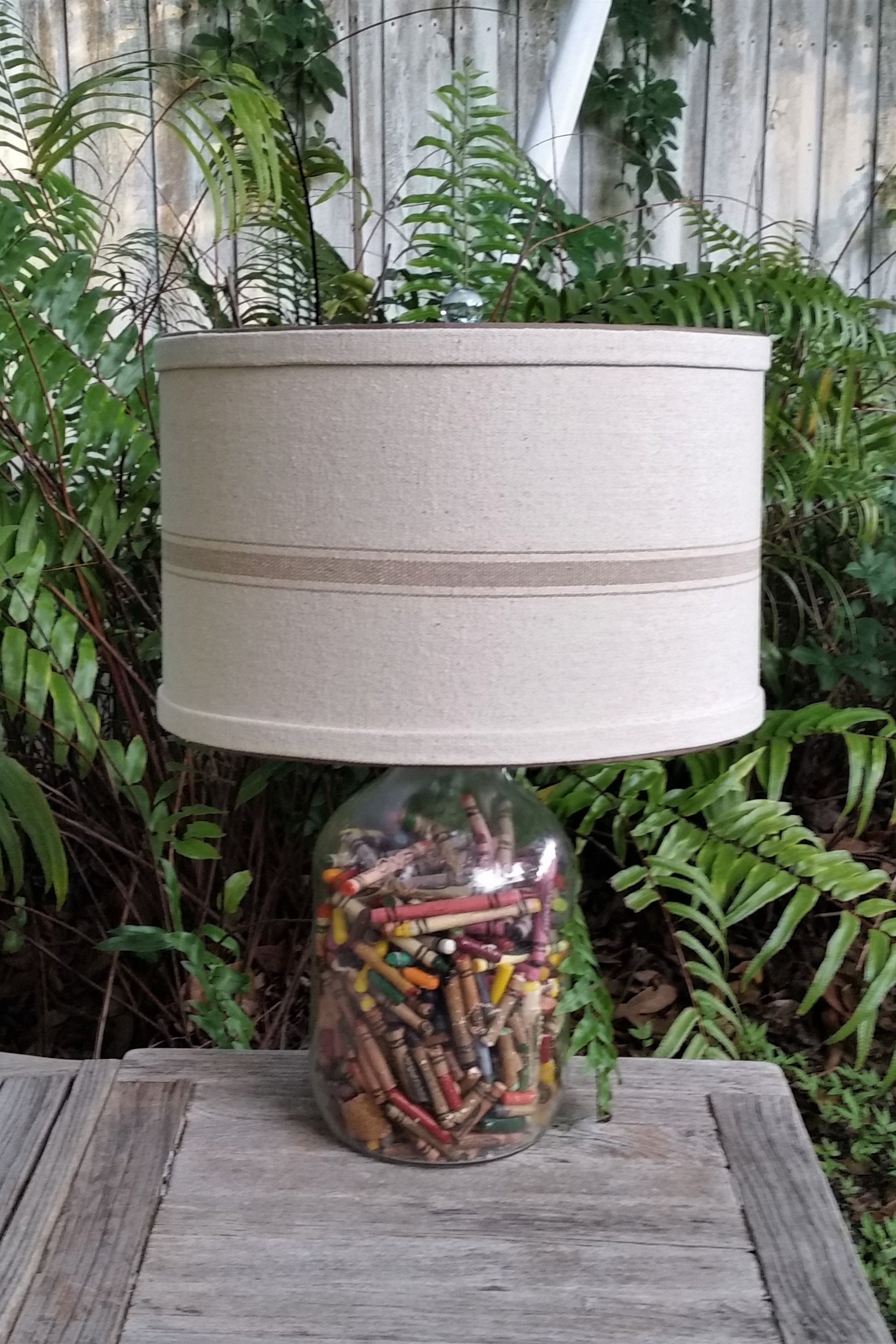 Lamp Shade, Natural Taupe Grain Sack, Drum Lampshade