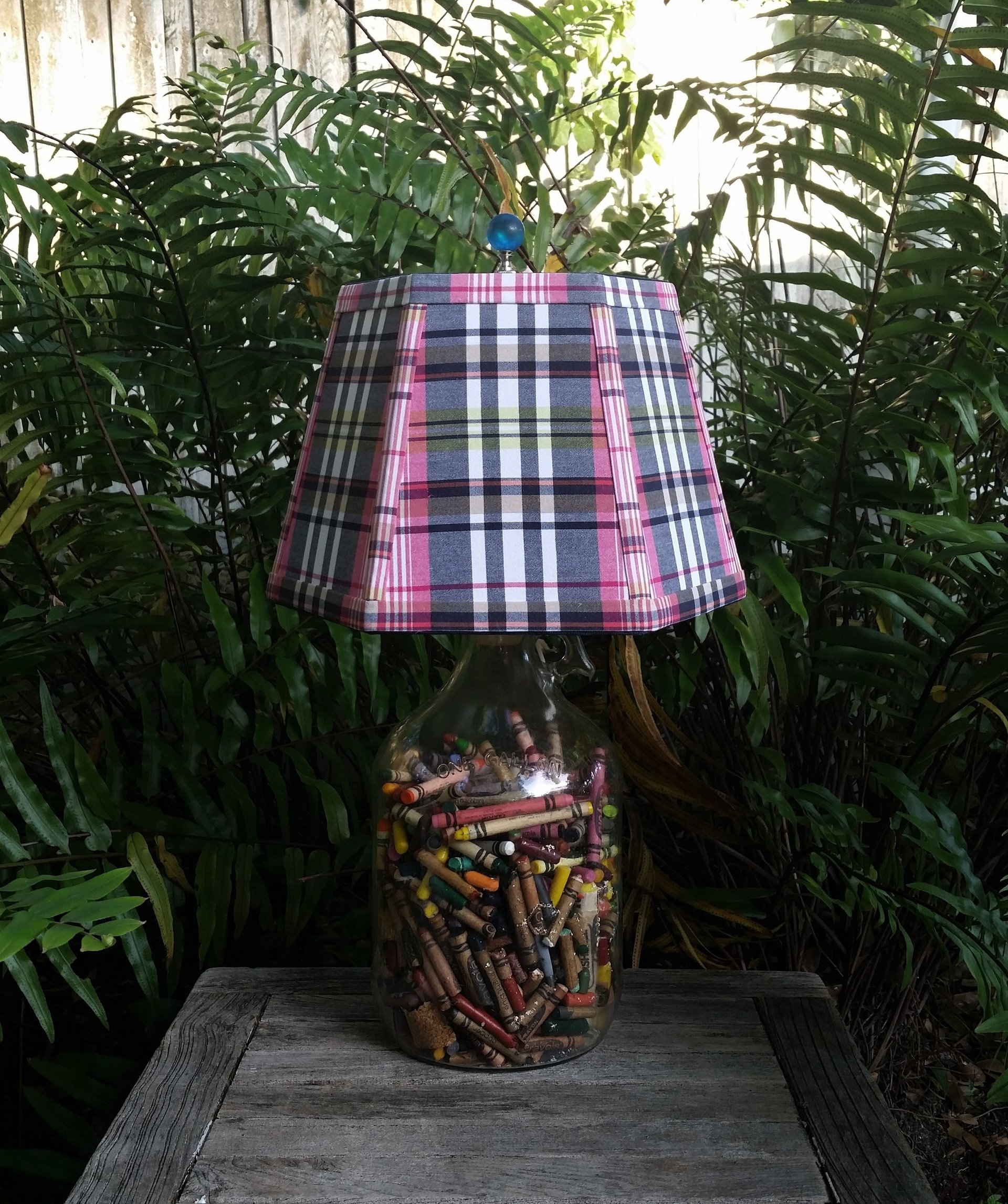 Pink Blue Lampshade,Madras, Hexagon Lamp Shade