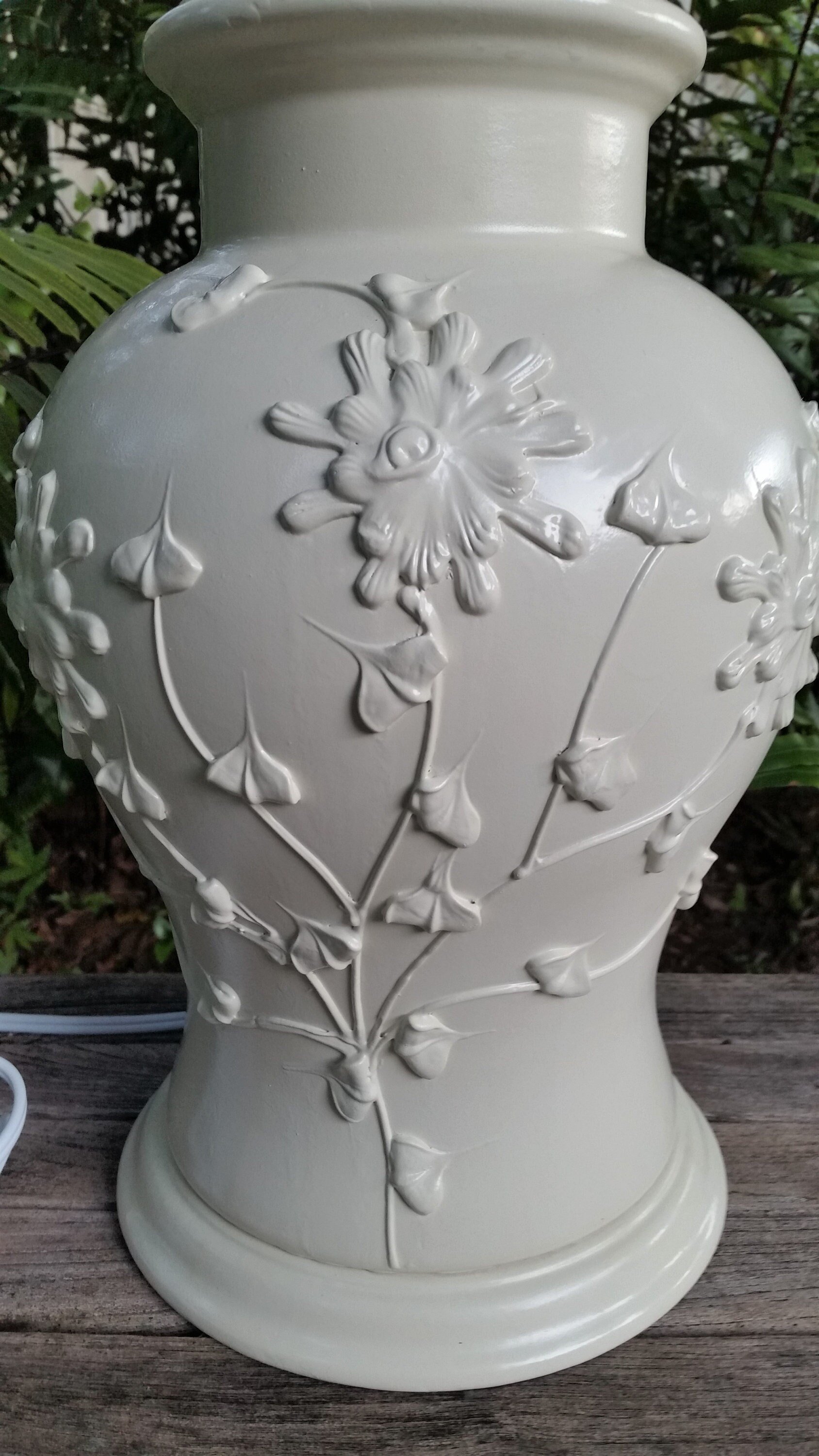 Large Table Lamp Off White, Custom Yellow Lampshade