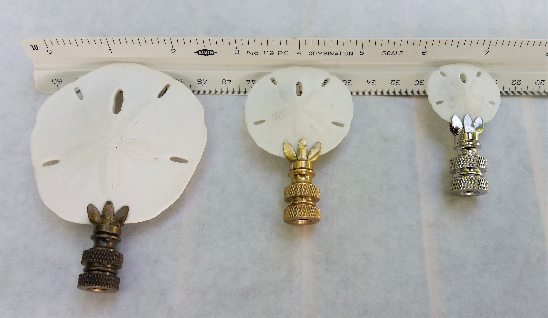 Sand Dollar Lamp Finial, Various Sizes