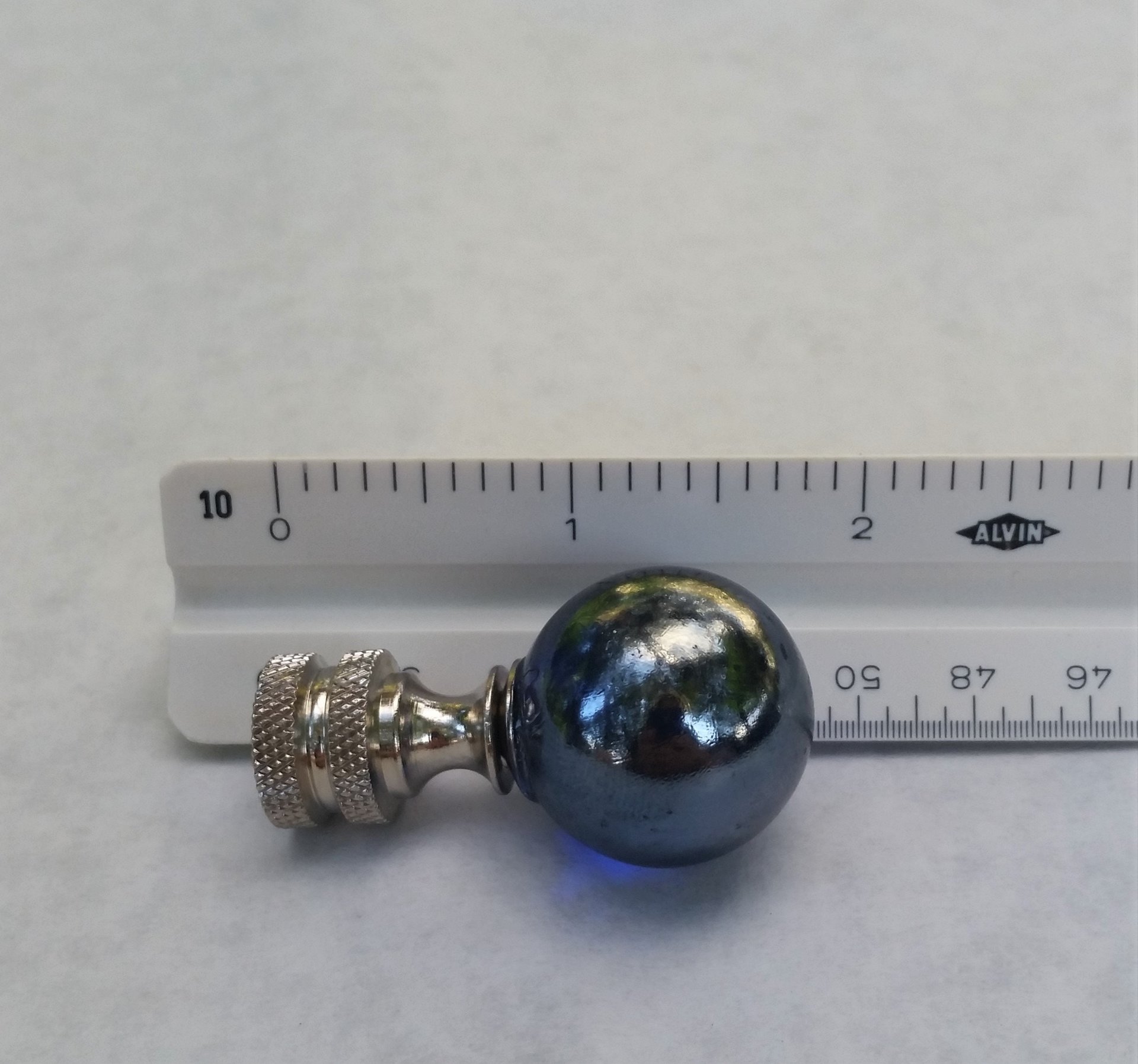 Iridescent Cobalt Blue Lamp Finial