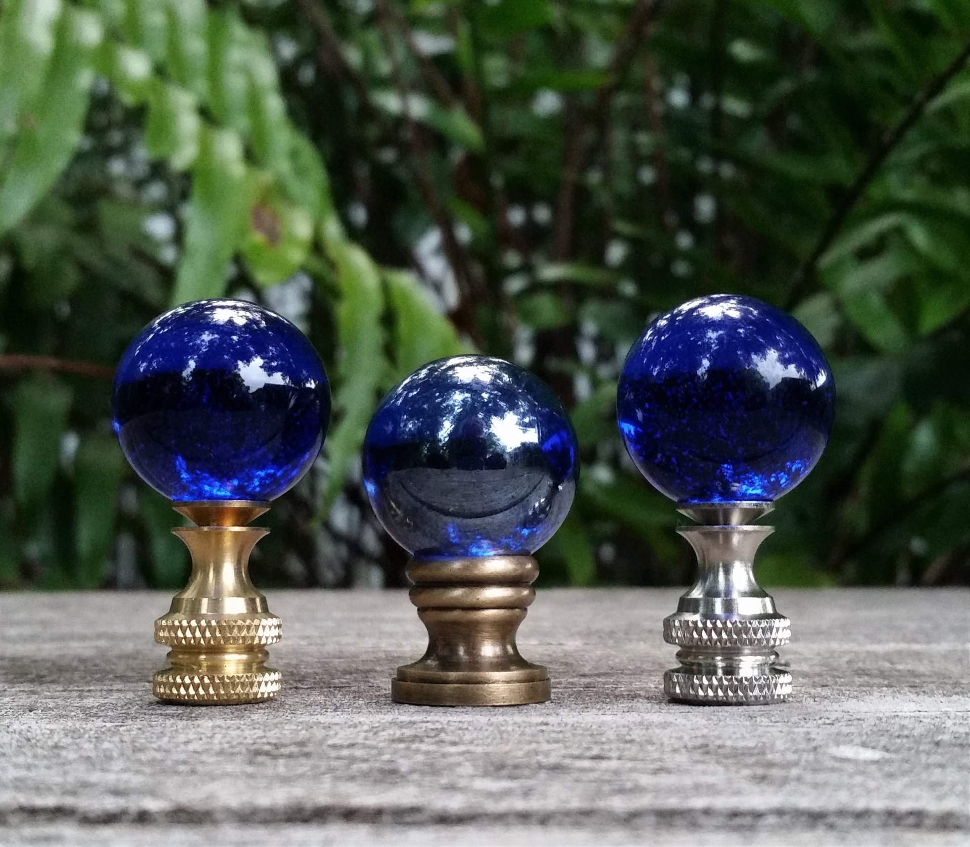 Cobalt Blue Lamp Finial One Inch